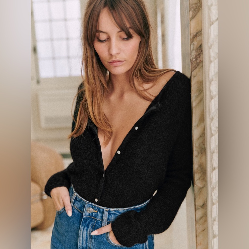NWT Sezane Black Gaspard Cardigan